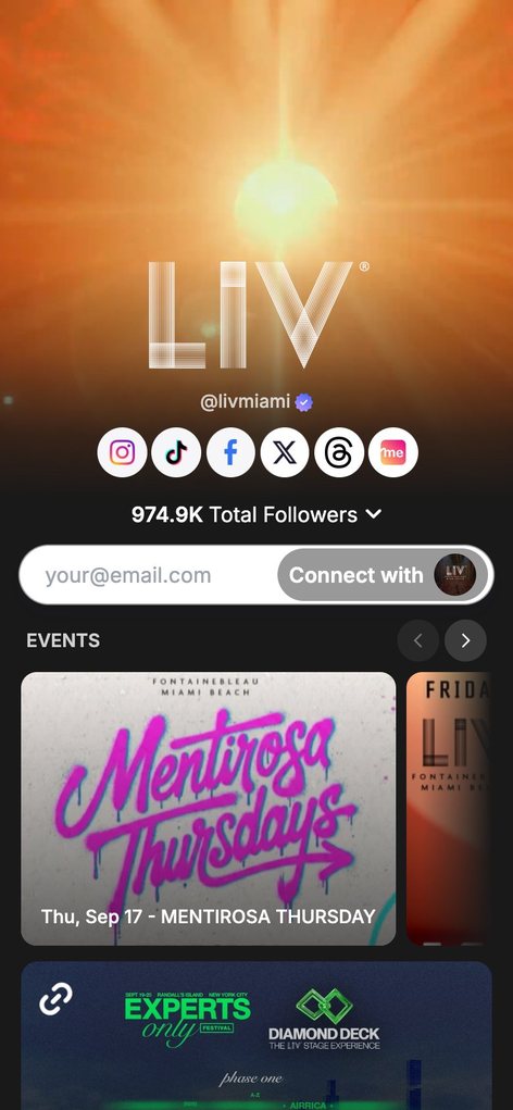 The livmiami page on Linkme